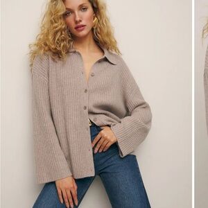 Reformation Fantino Cashmere Collared Cardigan